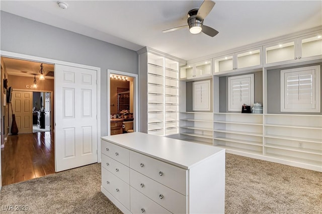 109 N Buteo Woods Ln, Las Vegas, NV 89144 - walk in closet featuring carpet and a ceiling fan