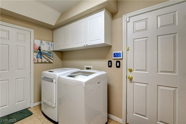 109 N Buteo Woods Ln, Las Vegas, NV 89144 - washroom featuring independent washer and dryer, cabinet space, and light tile patterned floors