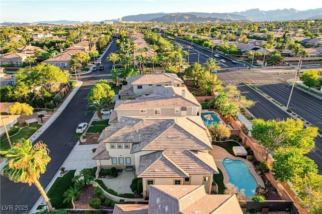 109 N Buteo Woods Ln, Las Vegas, NV 89144 - aerial view of residential area featuring mountains