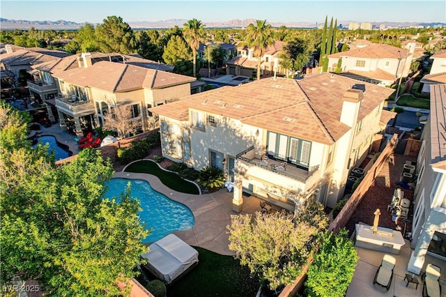 109 N Buteo Woods Ln, Las Vegas, NV 89144 - aerial perspective of suburban area with a pool