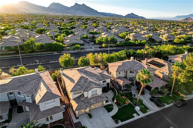 109 N Buteo Woods Ln, Las Vegas, NV 89144 - aerial view of residential area featuring a mountainous background