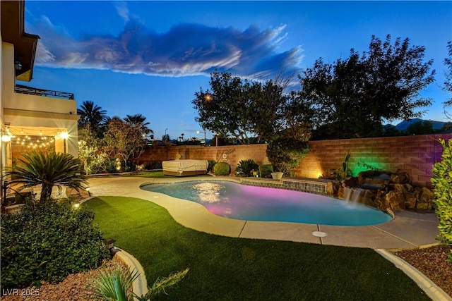 109 N Buteo Woods Ln, Las Vegas, NV 89144 - view of pool with a fenced backyard and a patio area