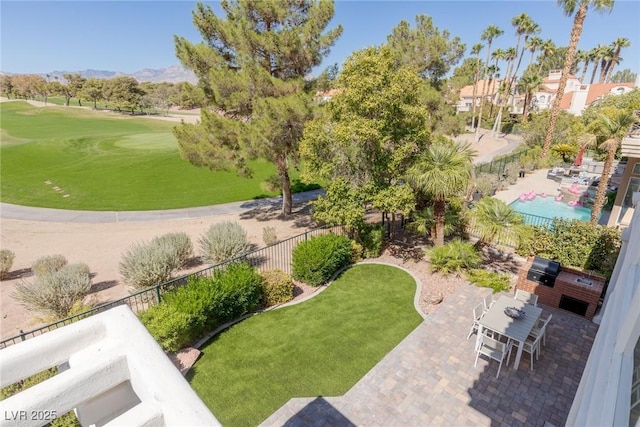 1613 Iron Ridge Dr, Las Vegas, NV 89117 - surrounding community featuring view of golf course, a patio area, and a mountain view
