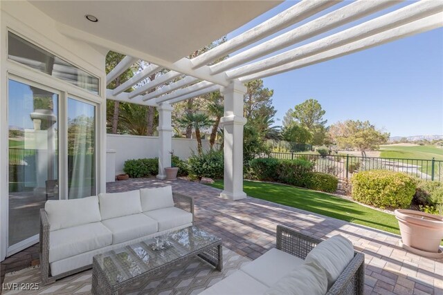 1613 Iron Ridge Dr, Las Vegas, NV 89117 - view of patio with an outdoor hangout area and a pergola