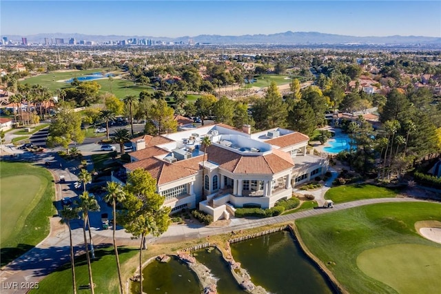 1613 Iron Ridge Dr, Las Vegas, NV 89117 - aerial view of a golf course and a water and mountain view