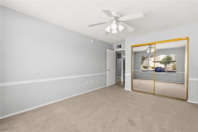 5710 E Tropicana Ave Unit 1035, Las Vegas, NV 89122 - unfurnished bedroom featuring carpet flooring, a closet, and ceiling fan