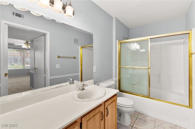 5710 E Tropicana Ave Unit 1035, Las Vegas, NV 89122 - full bath with vanity, enclosed tub / shower combo, and a ceiling fan