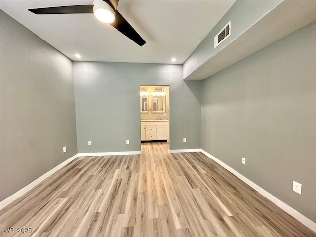 9000 Las Vegas Blvd Unit 1078, Las Vegas, NV 89123 - unfurnished bedroom with light wood-type flooring, ensuite bath, recessed lighting, and ceiling fan