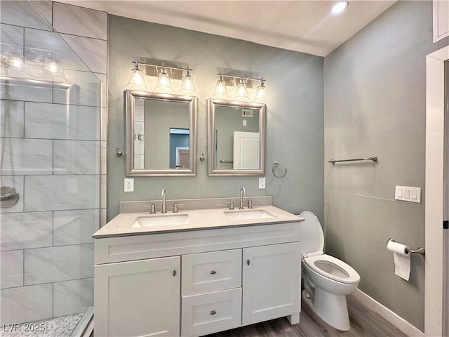 9000 Las Vegas Blvd Unit 1078, Las Vegas, NV 89123 - full bath with double vanity, tiled shower, and wood finished floors