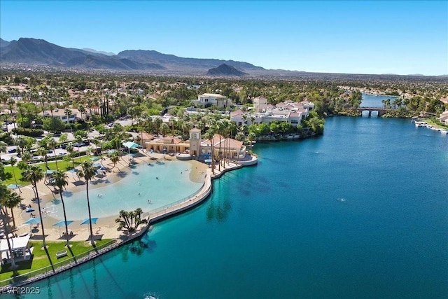 2408 Sunset Beach Ln, Las Vegas, NV 89128 - aerial perspective of suburban area featuring a water and mountain view