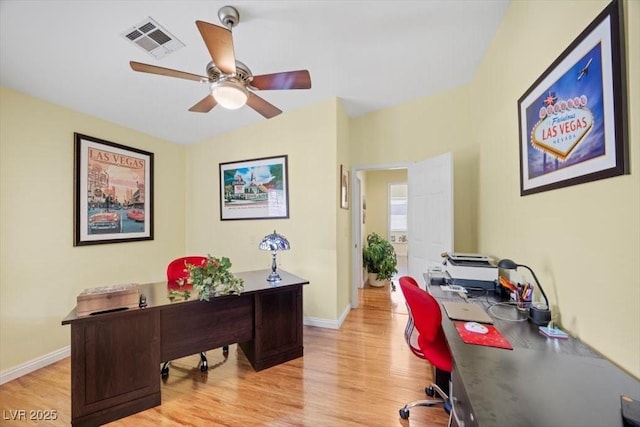 2408 Sunset Beach Ln, Las Vegas, NV 89128 - office space with light wood-style flooring and ceiling fan