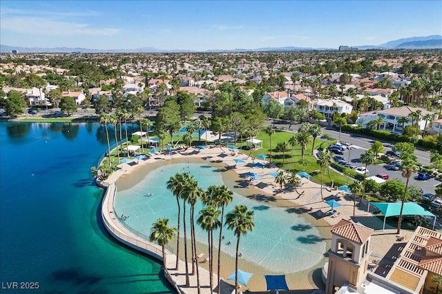2408 Sunset Beach Ln, Las Vegas, NV 89128 - aerial view of residential area with a water and mountain view