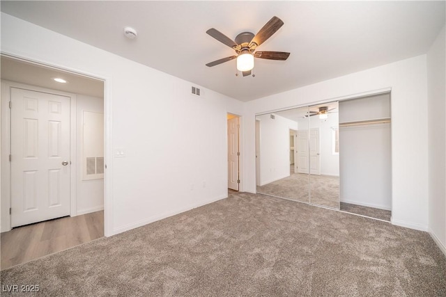 7950 W Flamingo Rd Unit 1009, Las Vegas, NV 89147 - unfurnished bedroom with carpet floors, a closet, and ceiling fan
