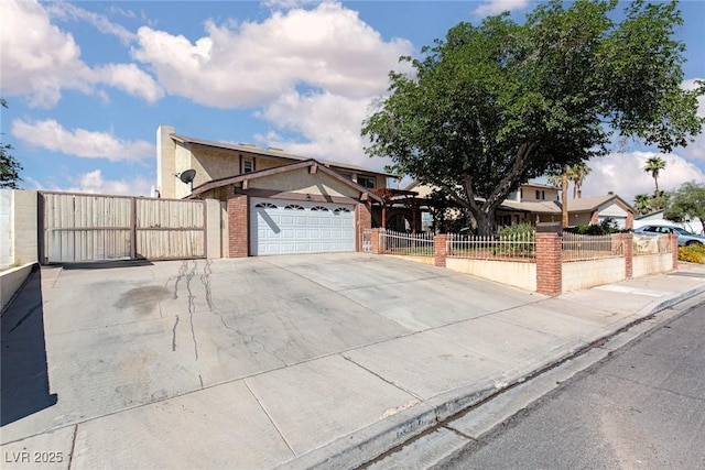 6457 Celeste Ave, Las Vegas, NV 89107 - single story home with a garage, a fenced front yard, driveway, and brick siding