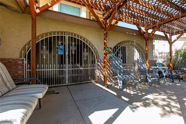 6457 Celeste Ave, Las Vegas, NV 89107 - view of patio / terrace featuring a pergola and a gate