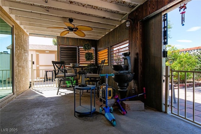 6457 Celeste Ave, Las Vegas, NV 89107 - view of patio featuring a ceiling fan