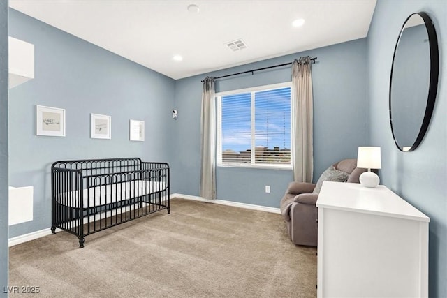 9835 Mojave Mountain St, Las Vegas, NV 89166 - bedroom with carpet floors, a nursery area, and recessed lighting