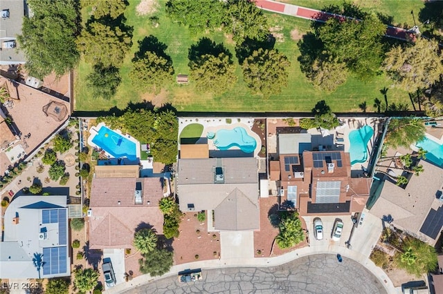 4594 Cabo Ln, Las Vegas, NV 89121 - aerial overview of property's location featuring a pool area