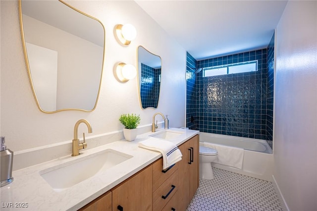 4594 Cabo Ln, Las Vegas, NV 89121 - full bathroom with double vanity, shower / tub combination, and tile patterned floors