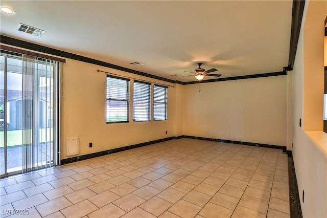 235 Calvino Ave, Las Vegas, NV 89183 - spare room featuring crown molding and ceiling fan