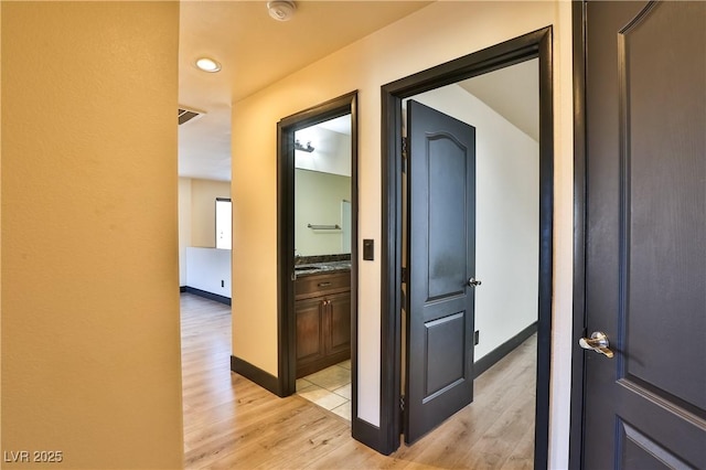235 Calvino Ave, Las Vegas, NV 89183 - hall with light wood-type flooring and recessed lighting