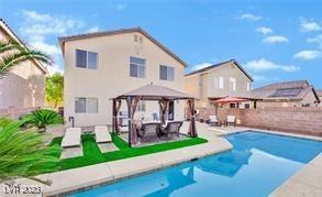 11018 Salernes St, Las Vegas, NV 89141 - back of property with a gazebo and a patio area