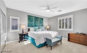 11018 Salernes St, Las Vegas, NV 89141 - bedroom featuring carpet flooring and ceiling fan