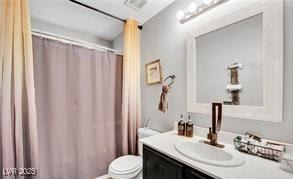 11018 Salernes St, Las Vegas, NV 89141 - full bathroom with vanity and a shower with shower curtain
