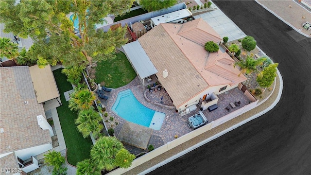 3227 Paintedhills Ave, Las Vegas, NV 89120 - view from above of property featuring a pool area
