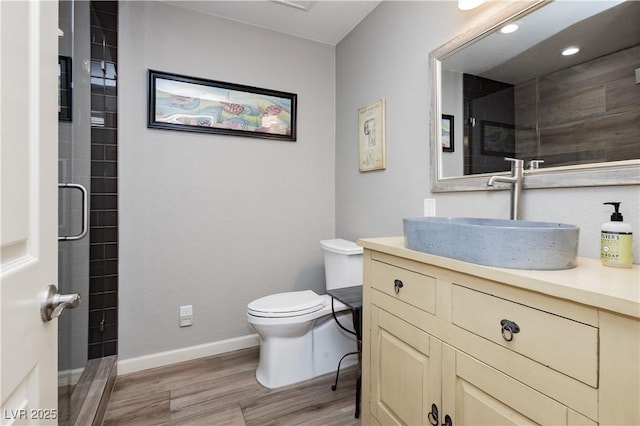 3227 Paintedhills Ave, Las Vegas, NV 89120 - full bath featuring wood finished floors, vanity, and a shower