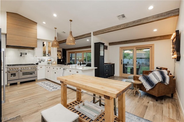 3227 Paintedhills Ave, Las Vegas, NV 89120 - dining area with recessed lighting, light wood-style flooring, healthy amount of natural light, and lofted ceiling