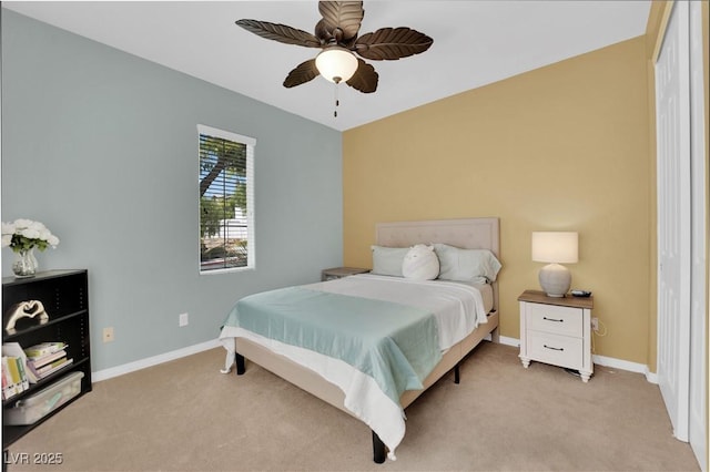 9516 Bluff Ledge Ave, Las Vegas, NV 89149 - bedroom with light colored carpet and a ceiling fan