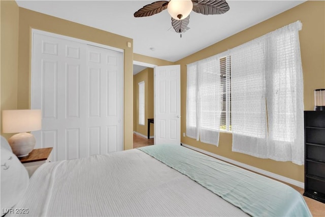 9516 Bluff Ledge Ave, Las Vegas, NV 89149 - bedroom featuring ceiling fan and a closet