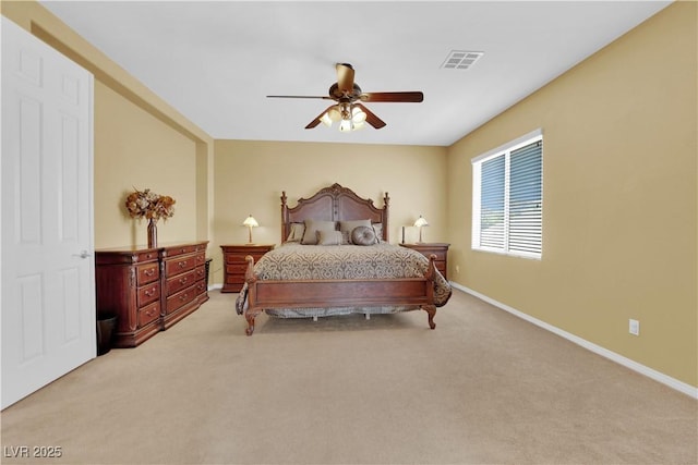 9516 Bluff Ledge Ave, Las Vegas, NV 89149 - bedroom featuring light carpet and a ceiling fan
