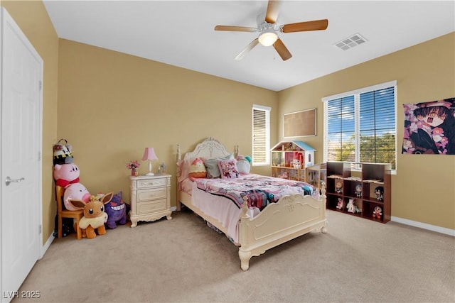 9516 Bluff Ledge Ave, Las Vegas, NV 89149 - bedroom featuring light carpet and ceiling fan