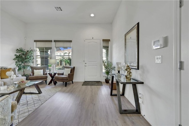 10167 Bishops Peak Ct, Las Vegas, NV 89141 - foyer entrance featuring wood finished floors and recessed lighting