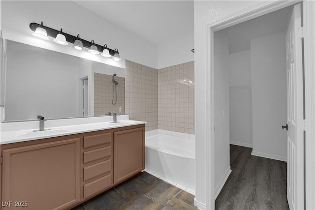 11010 Santorini Dr, Las Vegas, NV 89141 - bathroom with double vanity and shower / bathtub combination