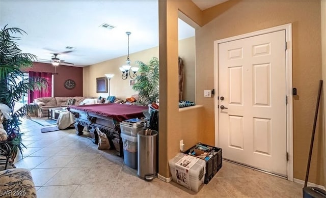 3109 Frigate Way N, Las Vegas, NV 89084 - dining area with light tile patterned flooring, a ceiling fan, and billiards
