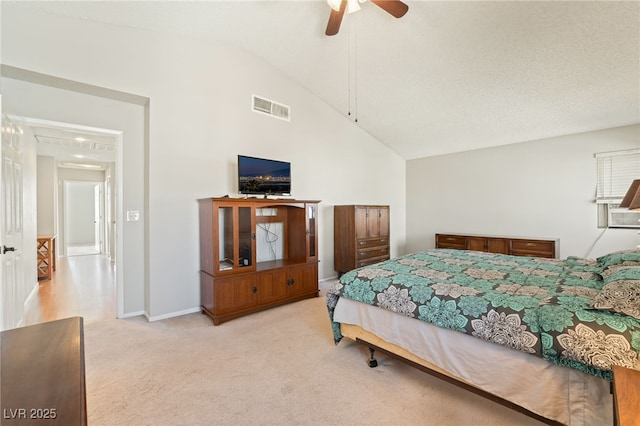 1337 Maplegrove Cir, Las Vegas, NV 89108 - carpeted bedroom featuring vaulted ceiling, ceiling fan, and cooling unit