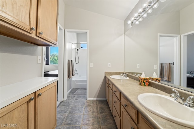 1337 Maplegrove Cir, Las Vegas, NV 89108 - full bathroom featuring double vanity and bathtub / shower combination