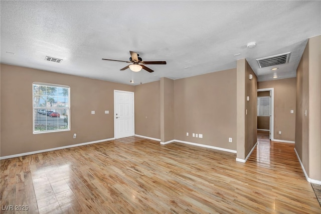 8557 Hidden Pines Ave, Las Vegas, NV 89143 - unfurnished room featuring a ceiling fan, light wood-type flooring, a textured ceiling, and a smoke detector