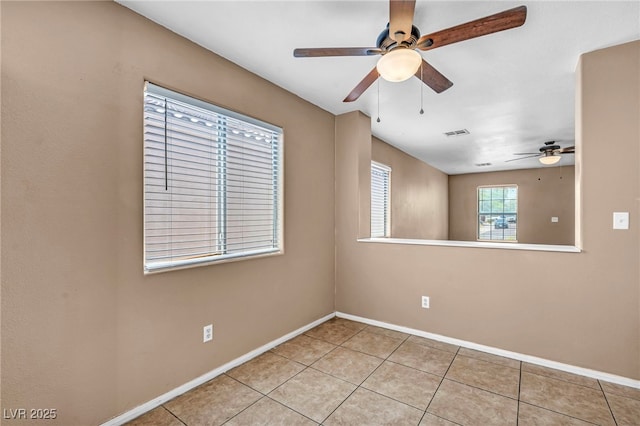 8557 Hidden Pines Ave, Las Vegas, NV 89143 - tiled empty room with baseboards and a ceiling fan