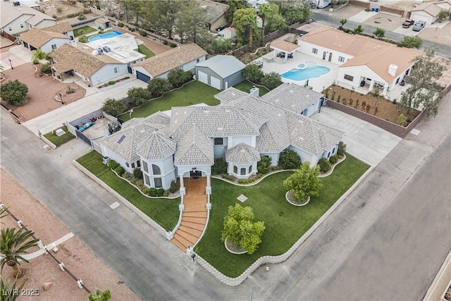 7751 Radcliff St, Las Vegas, NV 89123 - aerial view of residential area featuring a pool area