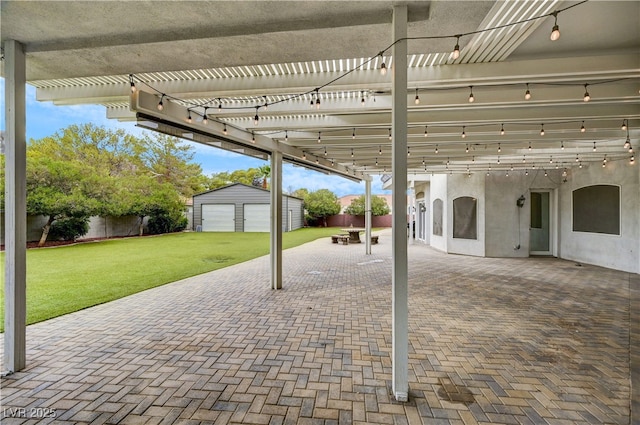 7751 Radcliff St, Las Vegas, NV 89123 - view of patio / terrace featuring an outdoor structure and a pergola