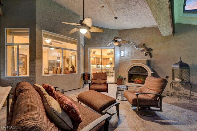 216 Chestnut Ridge Cir, Henderson, NV 89012 - view of patio / terrace with an outdoor hangout area and ceiling fan