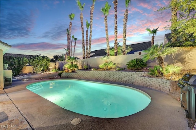 216 Chestnut Ridge Cir, Henderson, NV 89012 - view of pool with a patio, a fenced backyard, and a grill