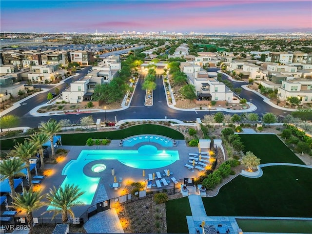 4152 Yucca Bloom St Unit 1, Las Vegas, NV 89135 - drone / aerial view of a pool area