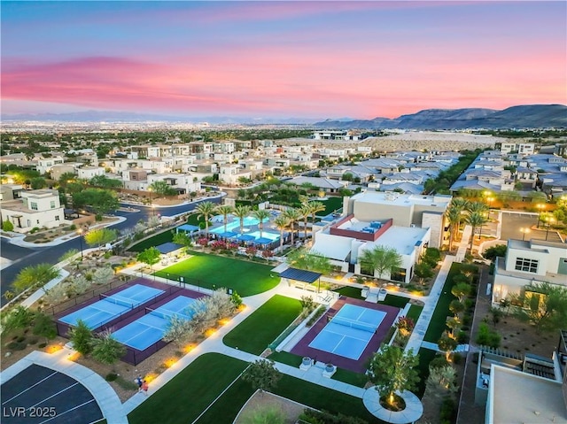 4152 Yucca Bloom St Unit 1, Las Vegas, NV 89135 - aerial view at dusk of a mountain view