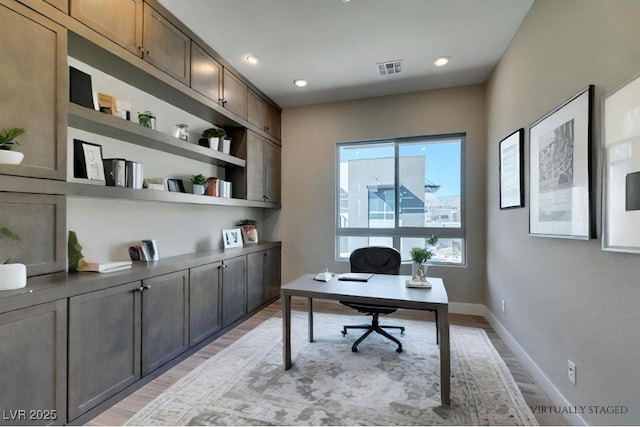 4152 Yucca Bloom St Unit 1, Las Vegas, NV 89135 - office area with light wood-style floors and recessed lighting