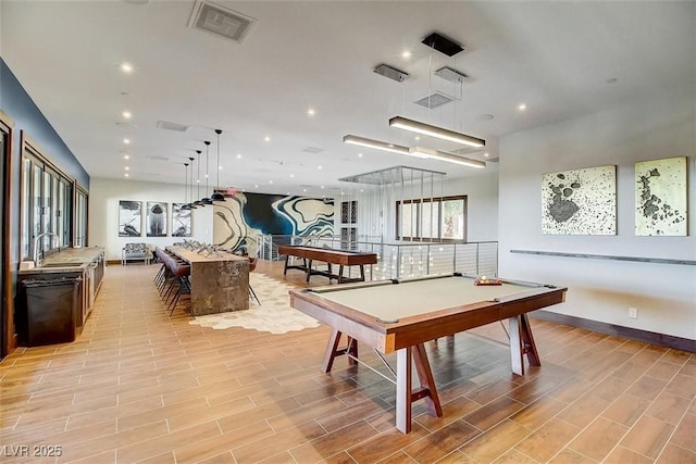 4152 Yucca Bloom St Unit 1, Las Vegas, NV 89135 - recreation room with billiards table, recessed lighting, and light wood-style floors